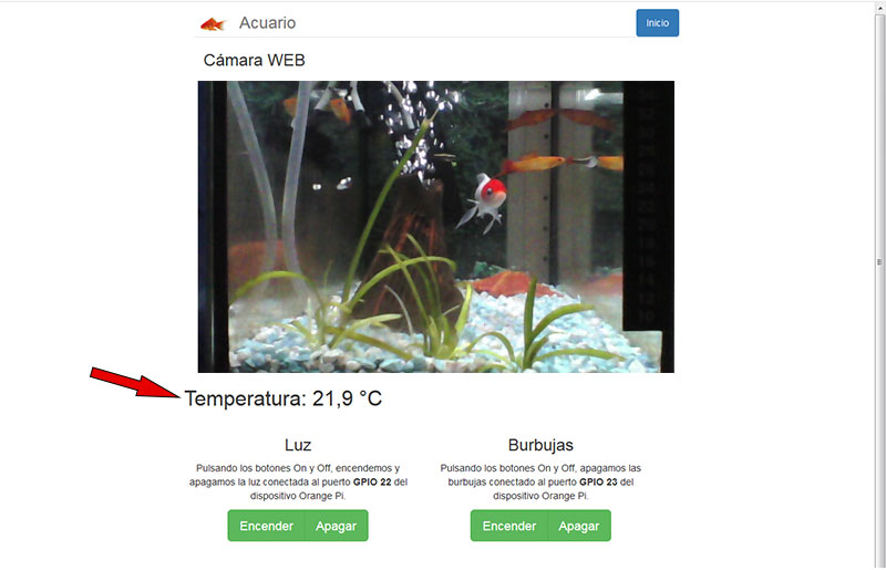 Mostrar en web la lectura de una sonda de temperatura.
