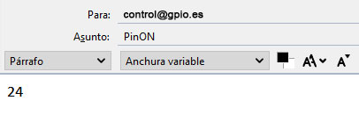 Controla el GPIO vía email